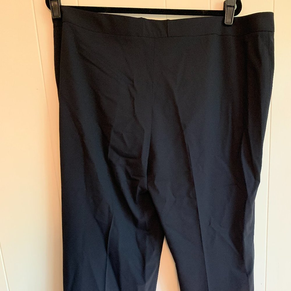 NWT Lafayette 148 New York size 16 navy stretch wool wide leg dress pants